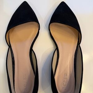 J Crew Sloan suede d'Orsay flats , Black, Women's 8.5